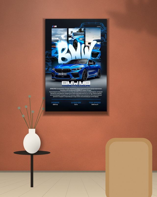 BMW Poster 1 poster on a wall – KS Designs
