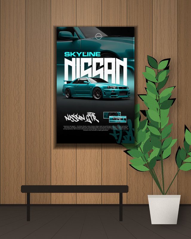 Skyline Nissan poster on a wall – KS Designs