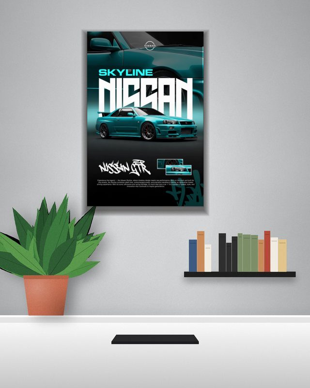 Skyline Nissan poster on a wall – KS Designs