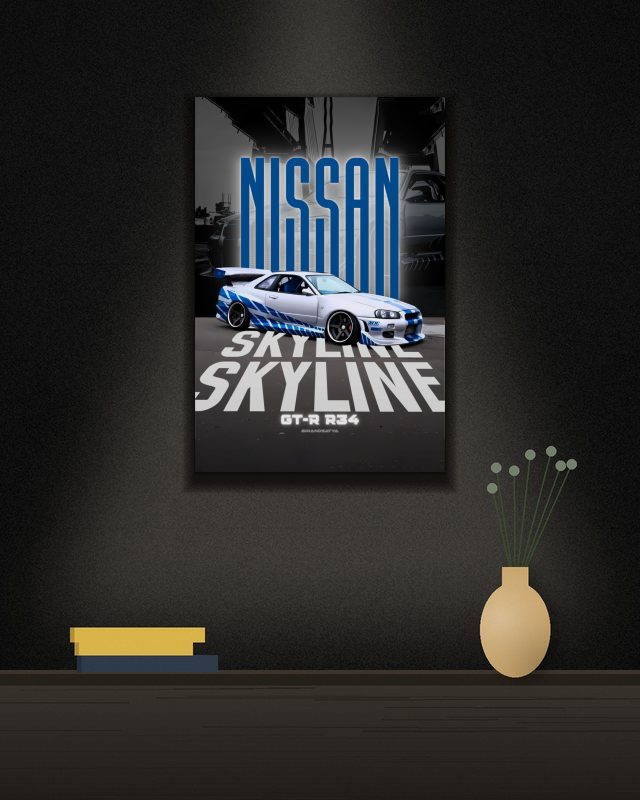 Nissan Skyline poster on a wall – KS Designs