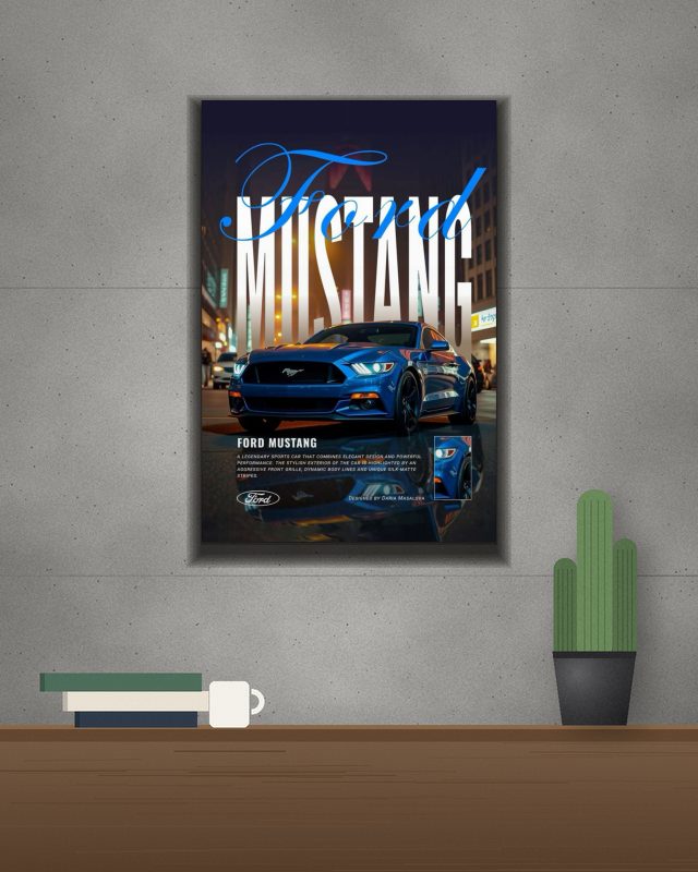 Ford Mustang poster on a wall – KS Designs
