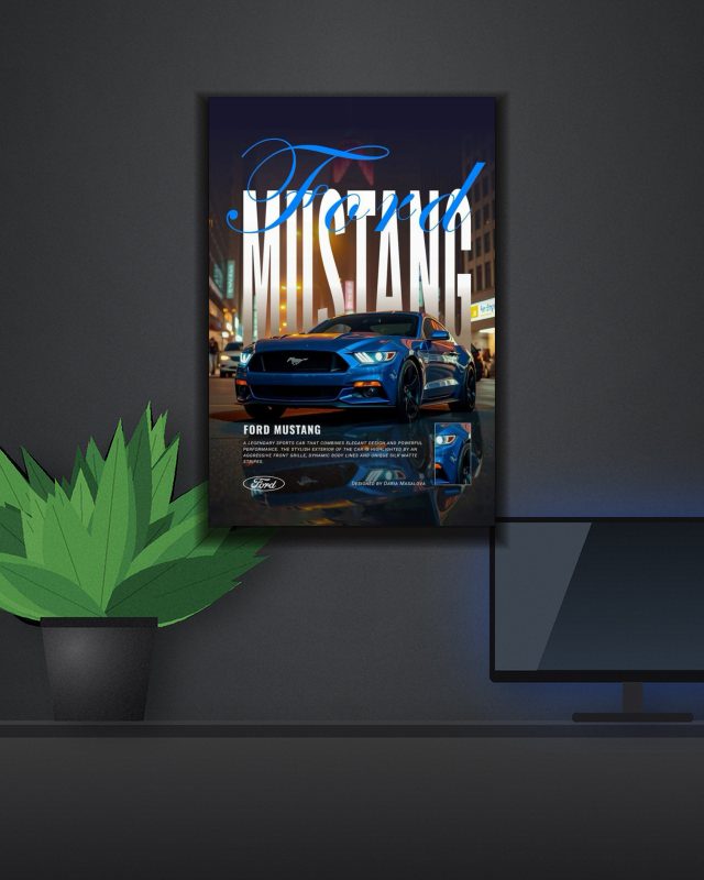 Ford Mustang poster on a wall – KS Designs