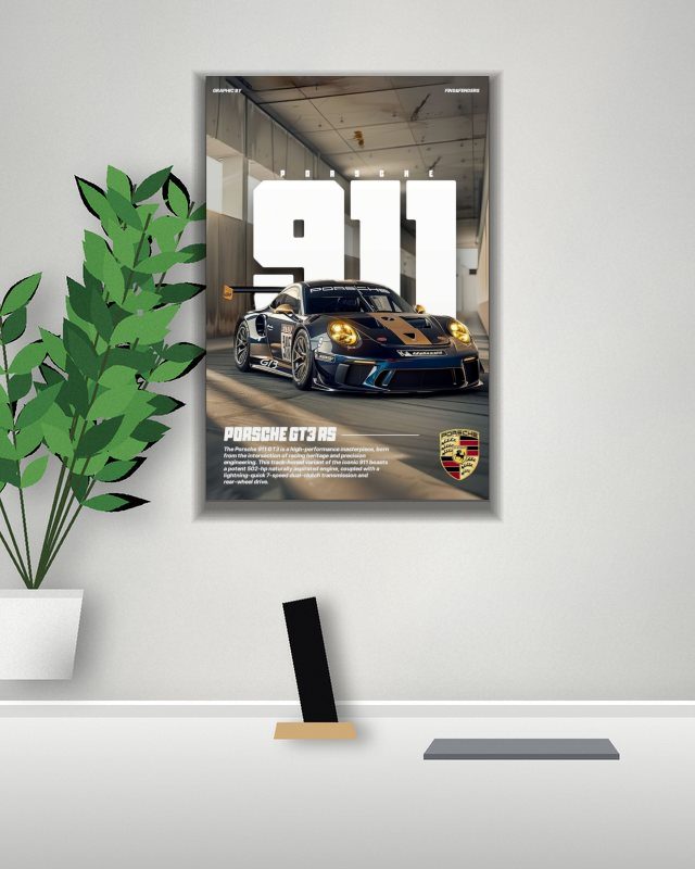 Porsche GT3 poster on a wall – KS Designs