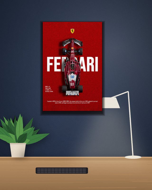 Ferrari poster on a wall – KS Designs
