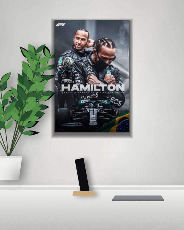 Lewis Hamilton | PETRONAS F1 | F1 POSTERS poster on a wall – KS Designs