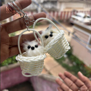 Dog Basket Keychain