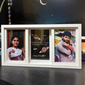 three slide photo frame gift for couples