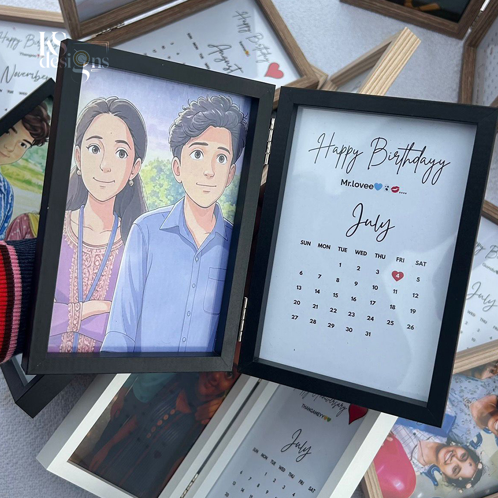 Folding Photo Frame folding photo frame with custom photo and calendar design