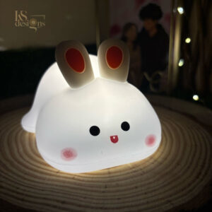 Sleeping Rabbit Silicone Night Lamp glowing