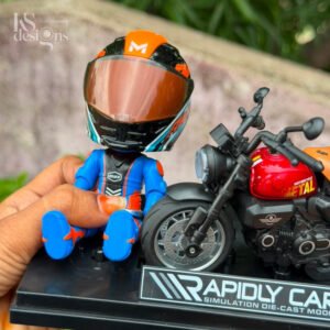 Home Page Helmet Rider with Motorcycle Die-Cast Model