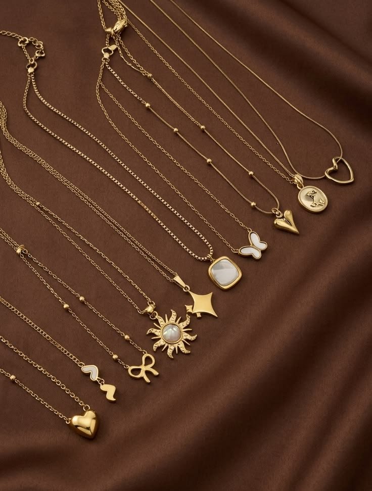 Aesthetic Gold Jewelry Collection 🌟✨ Dainty Necklace Stacking Guide