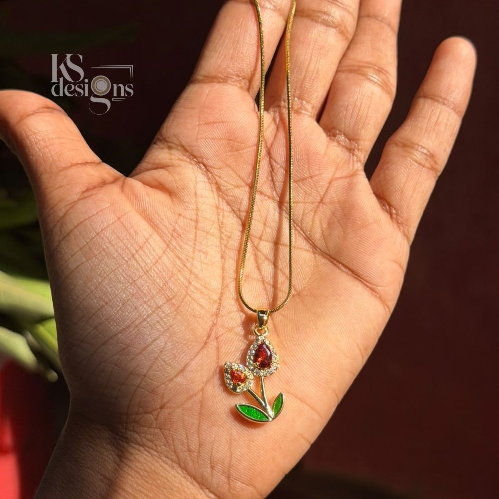 Gold Tulip Pendant Necklace Gold Tulip Pendant Necklace - Image 5