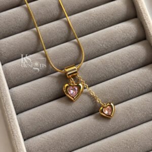 Double-Heart Gold Necklace