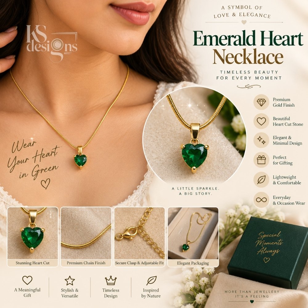 Emerald Heart Necklace Emerald Heart Necklace - Image 5