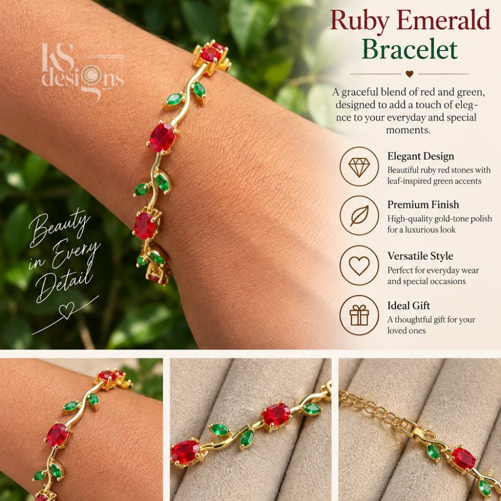 Ruby Emerald Bracelet Ruby Emerald Bracelet - Image 4