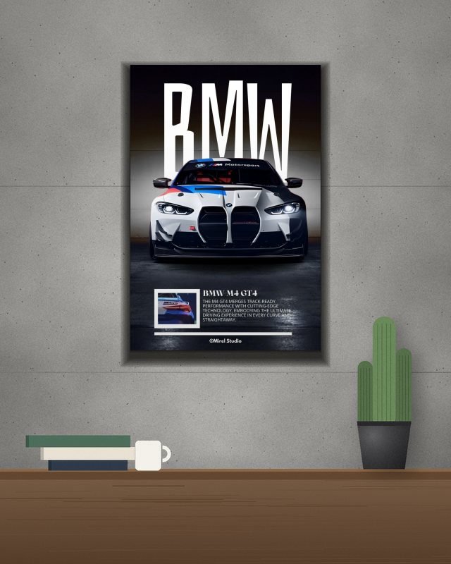 Poster page layout BMW poster on a wall – KS Designs