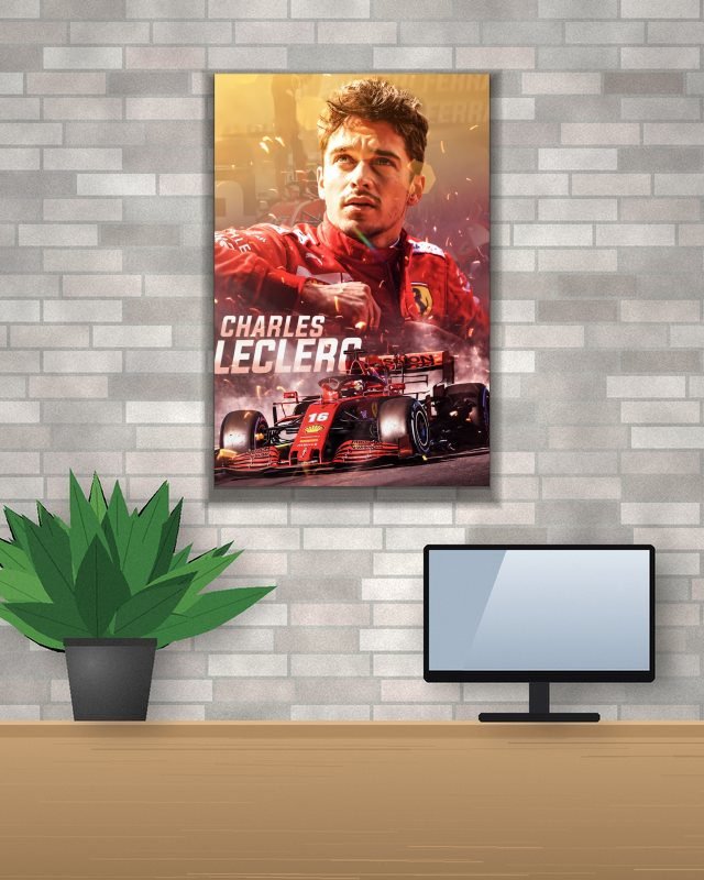 Poster page layout Charles Leclerc Scuderia Ferrari | Formula One | F1 POSTERS poster on a wall – KS Designs