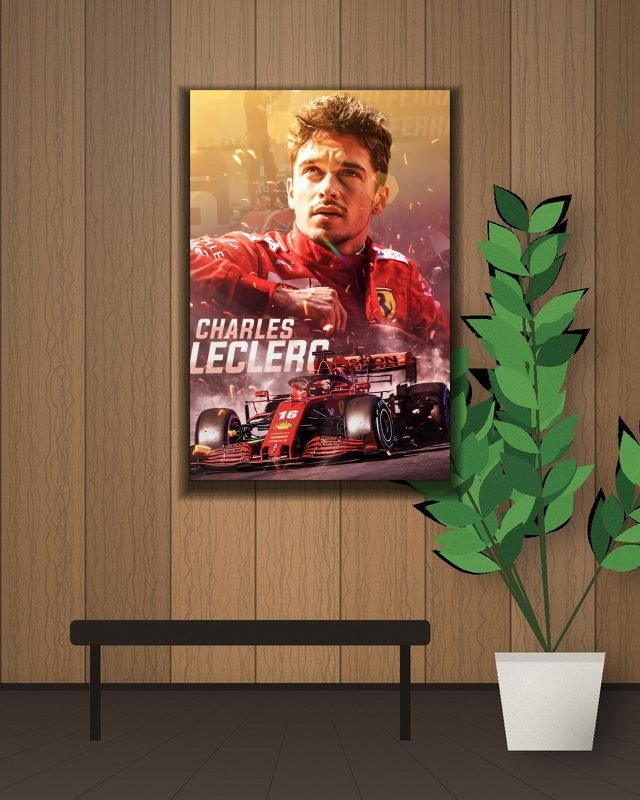 Poster page layout Charles Leclerc Scuderia Ferrari | Formula One | F1 POSTERS poster on a wall – KS Designs