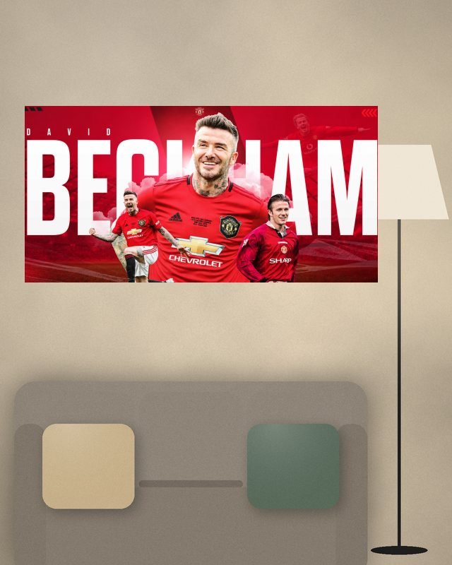 Poster page layout David Beckham | Football SET | 3 Piece Set 3-piece split poster on a wall – KS Designs