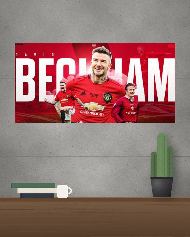 Poster page layout David Beckham | Football SET | 3 Piece Set 3-piece split poster on a wall – KS Designs