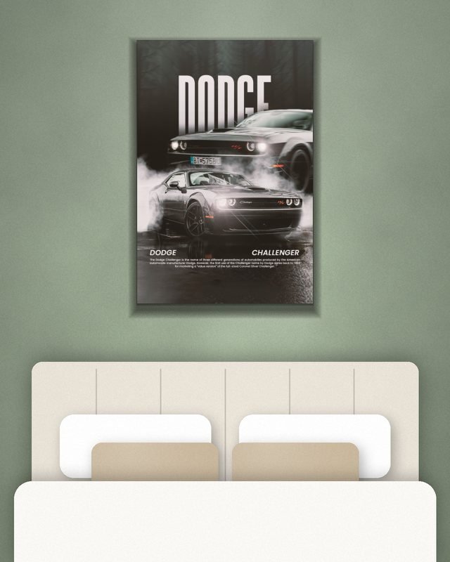 Poster page layout Dodge poster on a wall – KS Designs