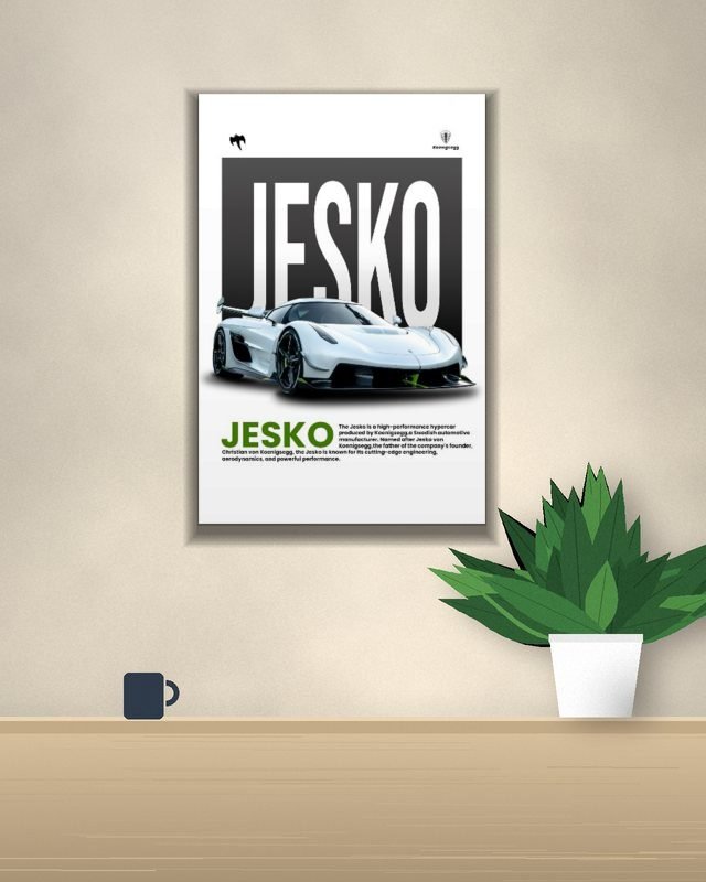Poster page layout Jesko poster on a wall – KS Designs