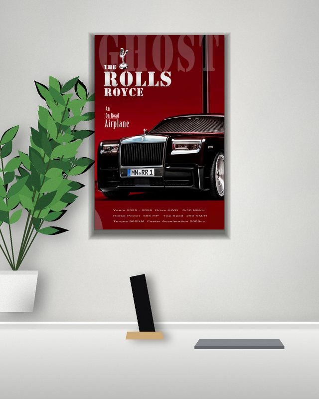 Poster page layout Rolls Royce poster on a wall – KS Designs